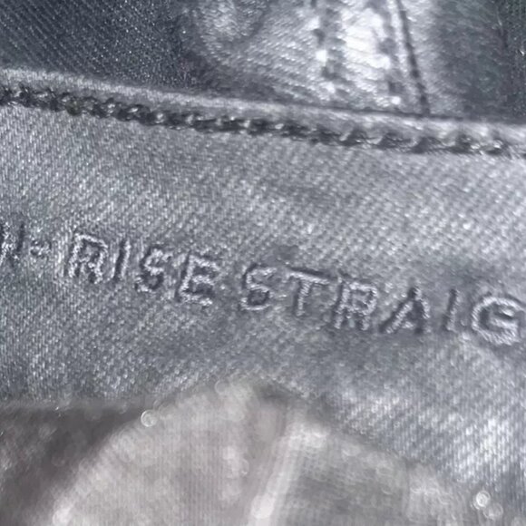 American Eagle Coated Jeans Pants Women's 4 High Rise Straight Black - Picture 8 of 9